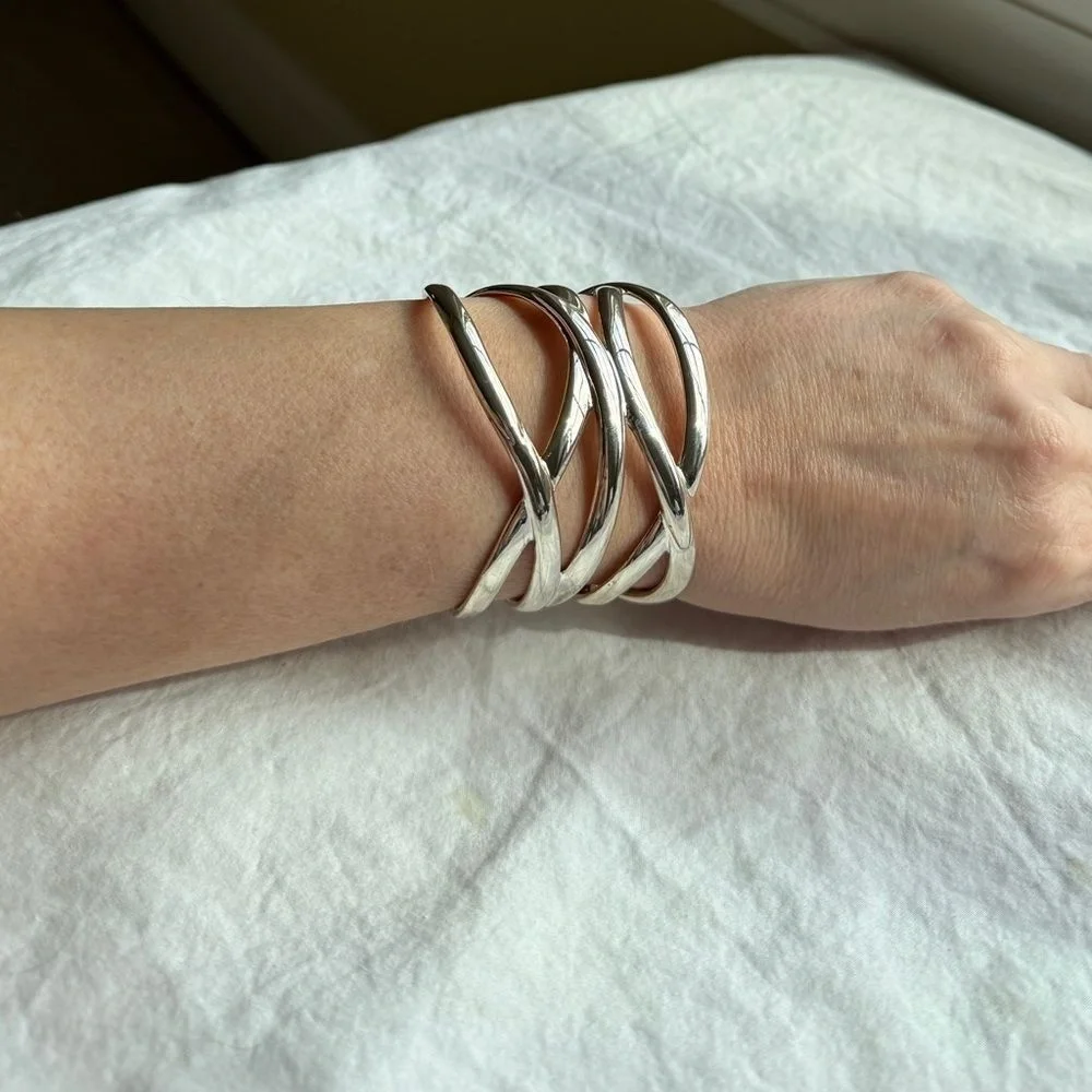 Stella‎ & Dot Odette Fitted Silver Cuff Bracelet